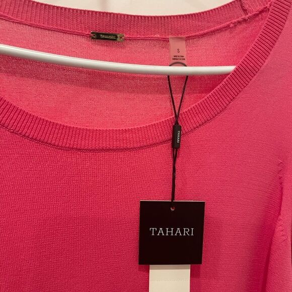 Tahari Candy Pink Viscose Blend long Sleeve Sweater.Size S - Picture 7 of 11